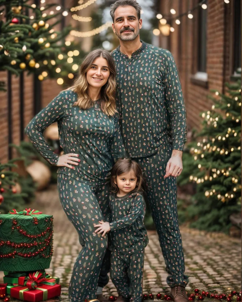 Greenery Comfort-Family Matching Christmas Pajamas