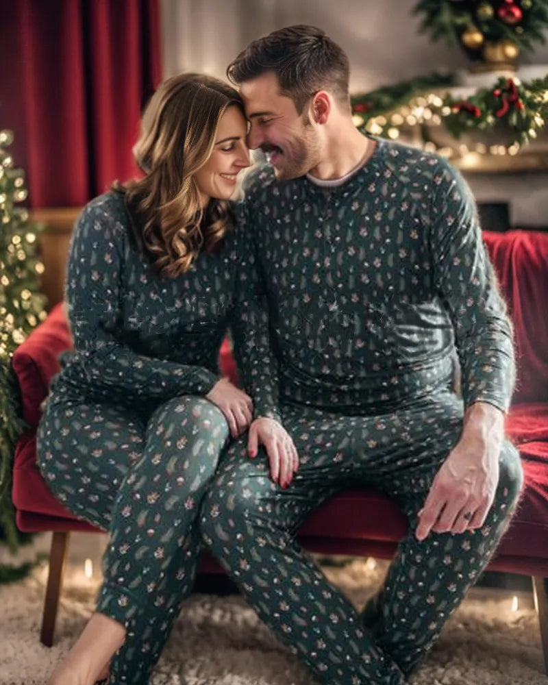 Greenery Comfort-Family Matching Christmas Pajamas
